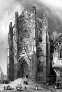 Południowy transept katedry Beauvais, Francja, 1836. autorstwa Benjamin Winkles