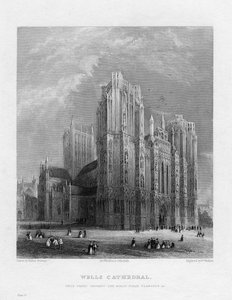 Katedra Wells, Somerset, ok. 1860 r. autorstwa Benjamin Winkles