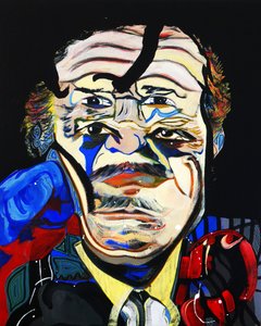 50 najważniejszych pisarzy w historii: Carlos Fuentes, 2015 (olej i akryl na płótnie) autorstwa Benoit Erwann Boucherot