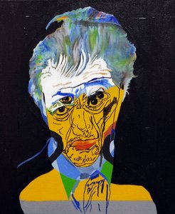 50 najważniejszych pisarzy w historii: John Irving, 2015 (olej i akryl na płótnie)