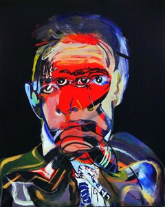 50 najważniejszych pisarzy w historii: Juan Rulfo, 2015 (olej i akryl na płótnie) autorstwa Benoit Erwann Boucherot