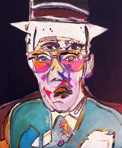 50 największych pisarzy w historii: William S. Burroughs, 2015 (olej i akryl na płótnie) autorstwa Benoit Erwann Boucherot