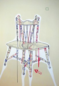 Chaise manifeste, 2023 (olej i akryl na płótnie mieszanym) autorstwa Benoit Erwann Boucherot