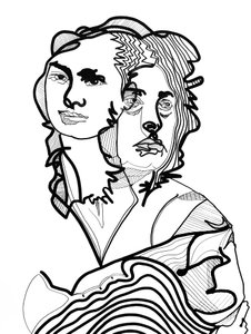 Entre-deux 7, 2022 (akryl na papierze) autorstwa Benoit Erwann Boucherot
