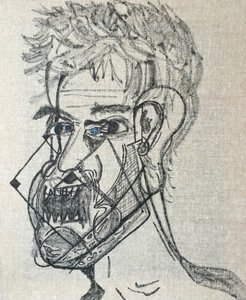 Surautoportrait main levée, 2017 (olej na płótnie) autorstwa Benoit Erwann Boucherot