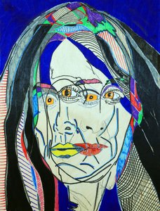 Surportret: Fanie Demeule, 2019 (olej i akryl na płycie drewnianej) autorstwa Benoit Erwann Boucherot