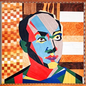 Surportrait : Isamu Noguchi 2, 2022 (fornir drewniany na płycie MDF) autorstwa Benoit Erwann Boucherot