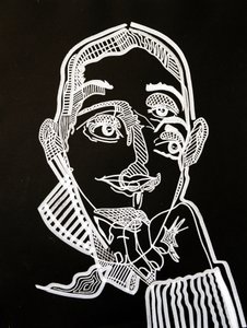 Surportret: Joyce Carol Oates, 2021 (akryl na papierze) autorstwa Benoit Erwann Boucherot