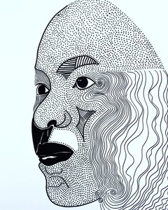 Surportret: Lorrie Jean-Louis, 2021 (akryl na papierze) autorstwa Benoit Erwann Boucherot