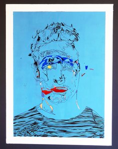 Surportrait : Jeden mężczyzna, 2015 (akryl na płótnie) autorstwa Benoit Erwann Boucherot