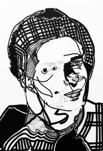Surportret: Simone de Beauvoir, 2019 (akryl na papierze) autorstwa Benoit Erwann Boucherot