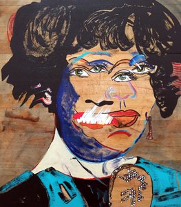 Surportret: Whitney Houston, 2020 (olej i akryl na drewnie) autorstwa Benoit Erwann Boucherot