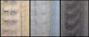 Potrójny autoportret, 2000 (olej na 3 zestawionych płótnach) autorstwa Benoit Erwann Boucherot