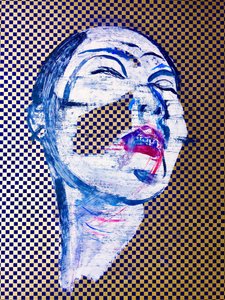 Overportrait, 2022 (akryl na papierze) autorstwa Benoit Erwann Boucherot