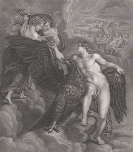 Ganimedes, wsparty na orle, odbiera kielich z Hebe, 1786 autorstwa Benoit Louis Henriquez