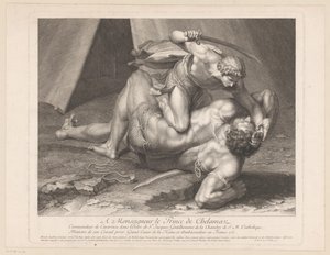 David onthoofdt Goliat autorstwa Benoît Audran (I)