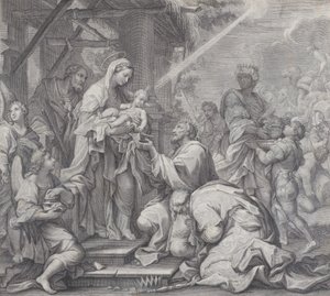 Adoracja Trzech Króli, 1714-24. autorstwa Benoît Farjat