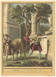 Człowiek i wąż (Człowiek i wąż) autorstwa Benoît Louis Prévost after Jean Baptiste Oudry