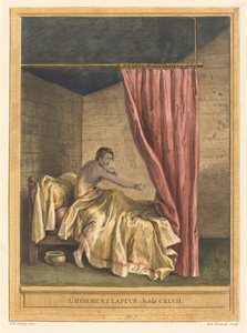 Człowiek i pchła (Człowiek z pchłami) autorstwa Benoît Louis Prévost after Jean Baptiste Oudry