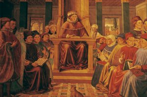 Augustyn nauczający retoryki w Rzymie autorstwa Benozzo di Lese di Sandro Gozzoli