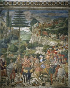 Orszak Trzech Króli z Julienem de Medicis i Józefem II, Patriarchą Konstantynopola (fresk autorstwa Benozzo di Lese di Sandro Gozzoli