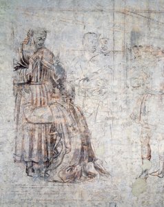 Ślub Izaaka i Rebeki, fragment sinopii (podmalowanie) autorstwa Benozzo di Lese di Sandro Gozzoli