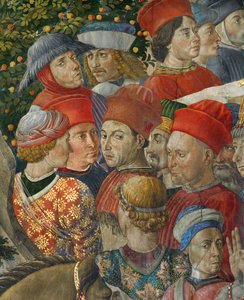 Pokłon Trzech Króli (fresk) autorstwa Benozzo di Lese di Sandro Gozzoli