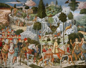 Podróż Trzech Króli do Betlejem, prawa ściana kaplicy, ok.1460