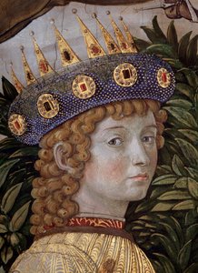 The Voyage of the Magi Cortege des rois mages de Jerusalem Betlejem nazywa po włosku „Viaggio dei Magi” lub „”Cavalcata dei Magi” Szczegół młodego maga w obliczu Laurenta Wspaniałego (Laurent de Medici) (Pochód Magowie, szczegół t autorstwa Benozzo di Lese di Sandro Gozzoli