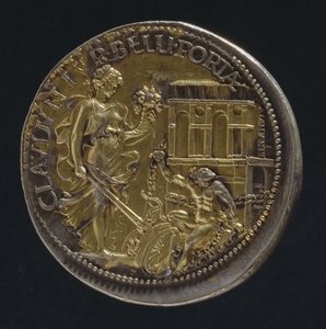 Medal przedstawiający figurę alegoryczną, 1533 (rewers z 18062) (odwrotnie patrz 119186) autorstwa Benvenuto Cellini