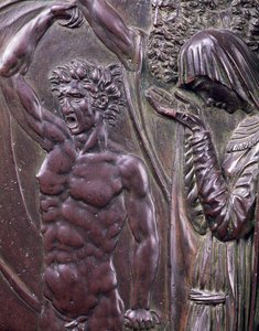 Perseusz ratujący Andromedę, fragment krzyczącego mężczyzny, brąz