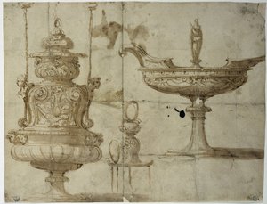 Studium na sztućce (rysunek autorstwa Benvenuto Cellini
