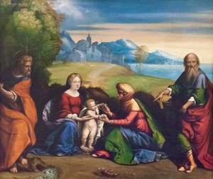 Święta rodzina ze św. Joachimem i Anną (obraz) autorstwa Benvenuto Tisi da Garofalo
