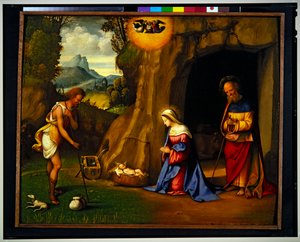 Adoracja pasterzy (panel) autorstwa Benvenuto Tisi da Garofalo