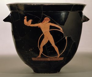 Czerwonofigurowy krater na poddaszu przedstawiający Ganimedesa, Grek, ok. 500-480 p.n.e. (ceramika) autorstwa Berlin Painter