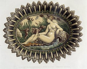 La nymph de Fontainebleau - Plat céramique, w „Dzieło Bernarda Palissy” C. Delange i C. Borneman, Paryż