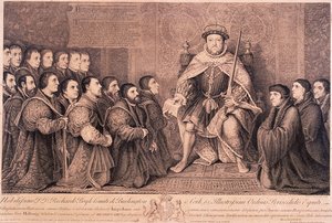 Król Henryk VIII otoczony klęczącymi postaciami, 1736