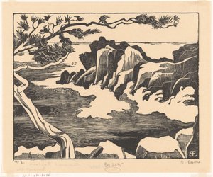 Skaliste wybrzeże w Saint-Raphaël autorstwa Bernard Essers (signed by artist)