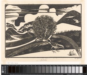 Dwa bażanty w pagórkowatym krajobrazie autorstwa Bernard Essers (signed by artist)