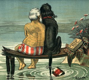 Ja i Jack opublikowane w Puck Magazine 1884, (kolorowa chromolitografia)