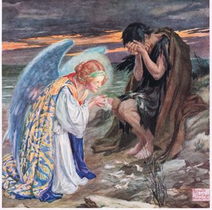 Mądrze jest być dobrym niż złym, ilustracja z „Rabbi Ben Ezra” Roberta Browninga (kolor litho)
