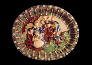 Naczynie przedstawiające Henryka IV i jego rodzinę. Ceramika w glazurowanej ziemi Bernarda Palissy (1510-1589)