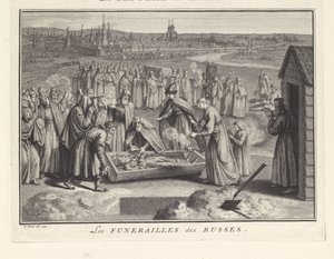 Pogrzeb w Rosji, 1732 autorstwa Bernard Picart