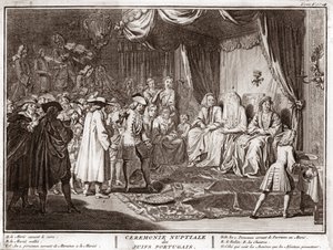 Ślub żydowski w żydowskiej gminie portugalskiej Rycina z „Ilustracja obrzędów i zwyczajów religijnych wszystkich narodów świata” Bernarda Picarta (1723-1743) 1819 Zbiory prywatne