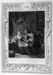 Leucothoe uwiedziony przez Apolla w kształcie Eurynomu, 1733 autorstwa Bernard Picart