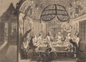 Posiłek w szałasie podczas Święta Namiotów autorstwa Bernard Picart
