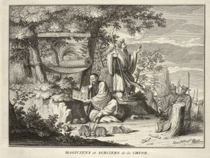 Czarodzieje i czarodzieje z Chin, z ceremonii religijnych i zwyczajów wszystkich narodów świata, wyd. 1736 autorstwa Bernard Picart