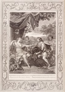 Meleager wręcza Atalancie głowę dzika, 1731 r. autorstwa Bernard Picart