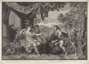 Meleager daje Atalanta . głowę kaledońskiego dzika Historia Meleagera (tytuł serii) autorstwa Bernard Picart