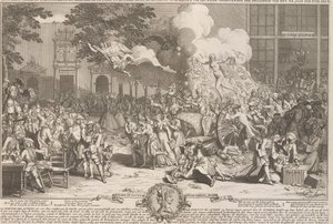 Pomnik upamiętniający szaleństwo roku 1720 Monument consacré a la posterité i memoire de la foil incroyable de la XX. Anny z XVIII. siecle / Ku wiecznej pamięci szaleństwa XX. rok XVIII. wiek (tytuł na obiekcie) tak autorstwa Bernard Picart